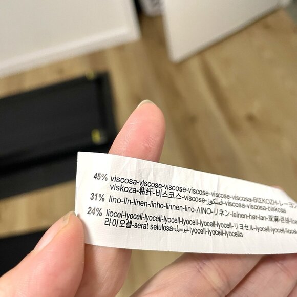 Zara Linen Blend Cottagecore Floral Long Sleeve Dress Smocked Neck size Small - Picture 11 of 11